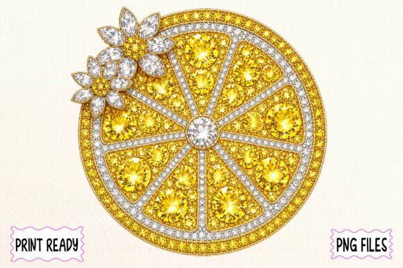 Download Rhinestone Lemon Slice Floral Design - Sign Collection