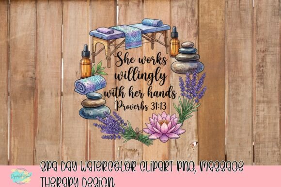 Download Spa Day Watercolor Clipart PNG, Massage Therapy Design - Sign Collection