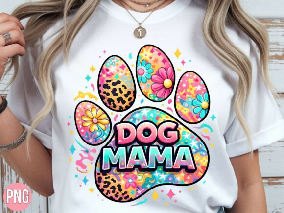 Download Dog Mama Paw Print Floral Design PNG - Sign Collection