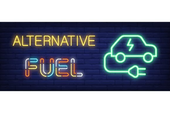 Download Alternative Fuel Neon Sign. Green Electr - Sign Collection