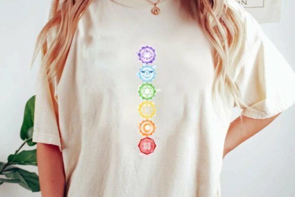 Download Vertical Watercolor 7 Chakras Spiritual Meditation Yoga Design Png - Sign Collection