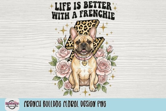 Download French Bulldog Floral Design PNG - Sign Collection