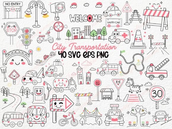 Download City Transportation SVG Cute Road Signs - Sign Collection