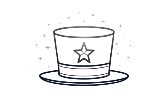 Download Magical Star Top Hat Art Design - Sign Collection