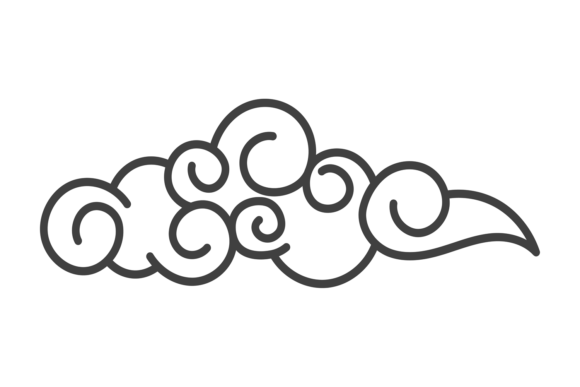 Download Cloud Oriental Design. Hand Drawn Japane - Sign Collection