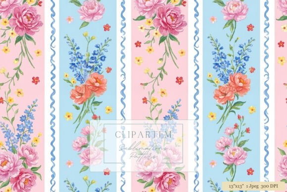 Download Pink Peony Stripe Floral Pattern Design - Sign Collection