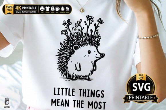 Download Little Things Hedgehog Floral Design - Sign Collection